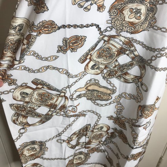 NWT Sheilay Women's Sleeveless V-Neckline Midi Dress Chain Print ~ Size XL - Picture 3 of 7